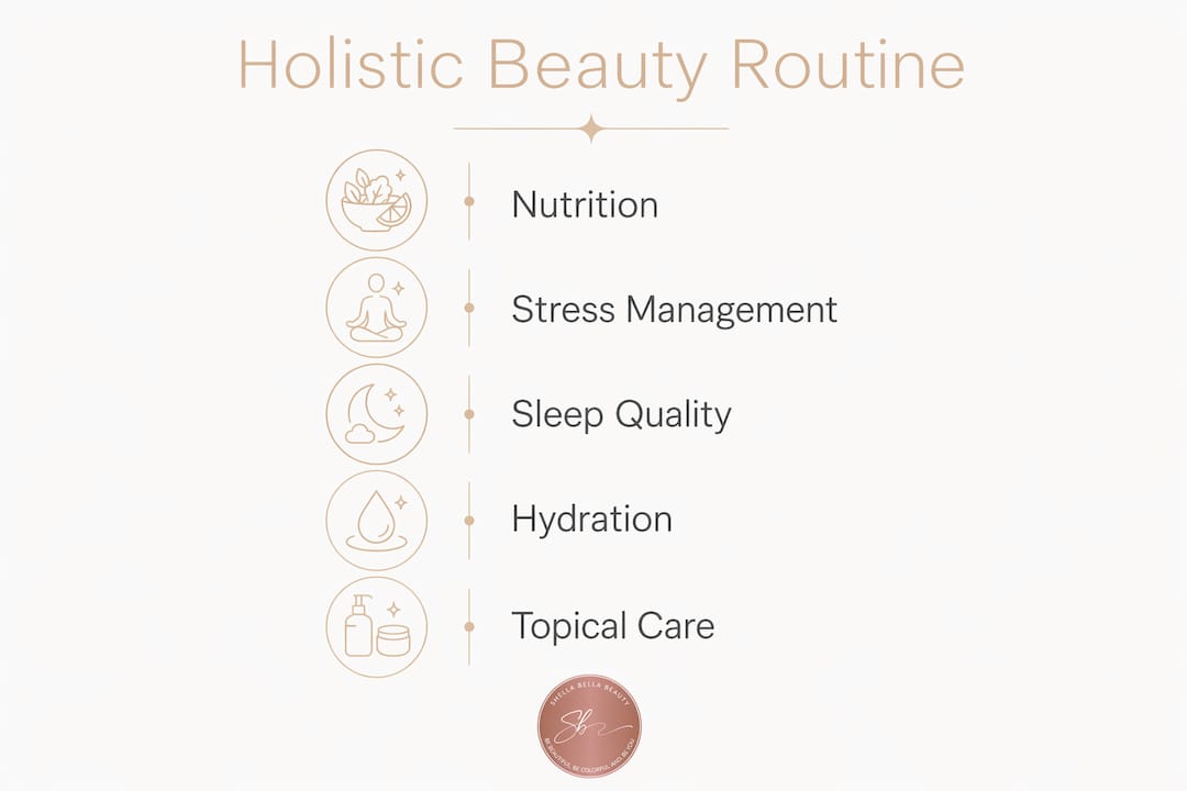 Infographic showing holistic beauty routine steps
