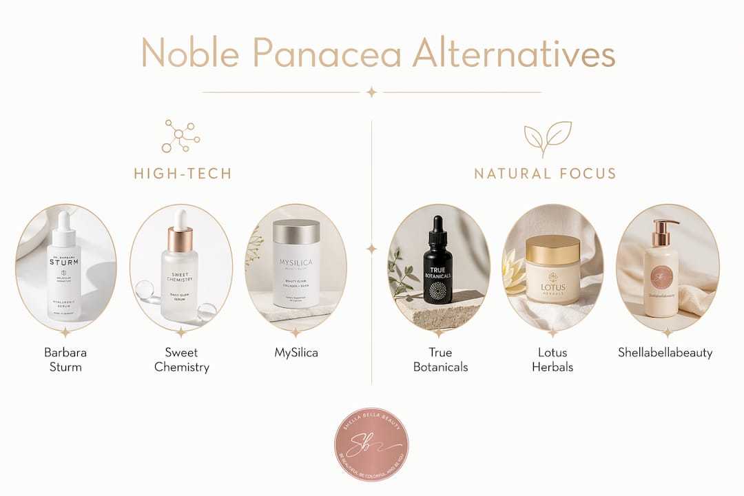 Comparison infographic of premium skincare brand categories
