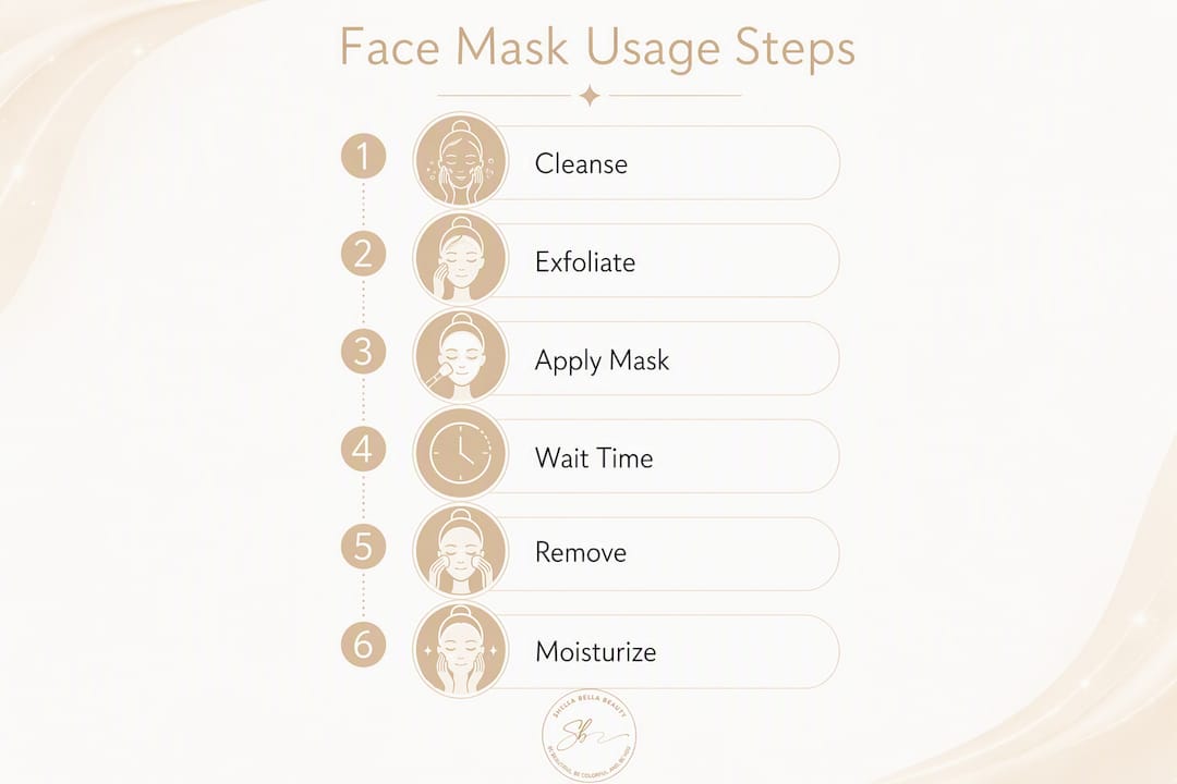 Infographic showing face mask application steps