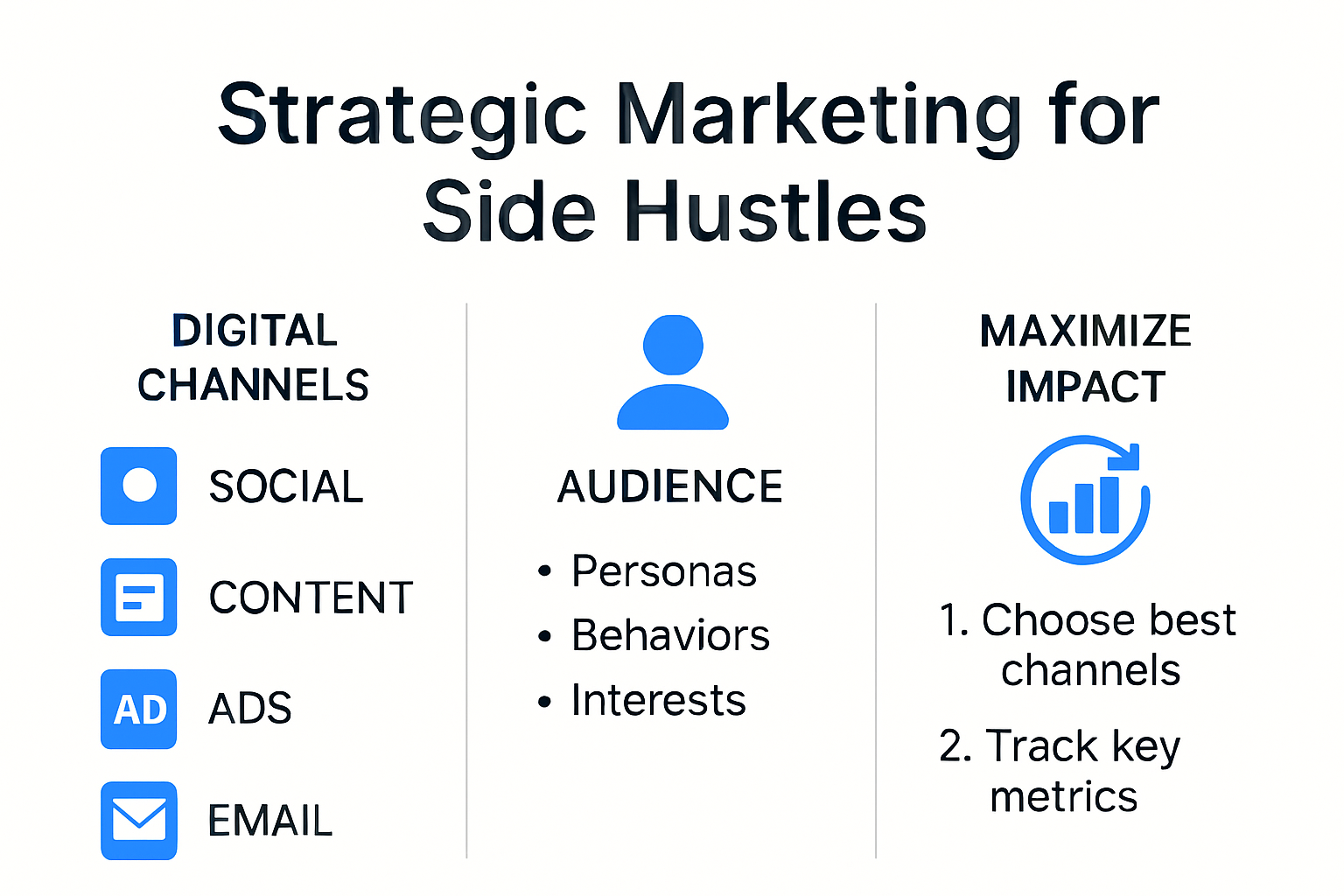 Infographic of effective marketing strategies for side hustles