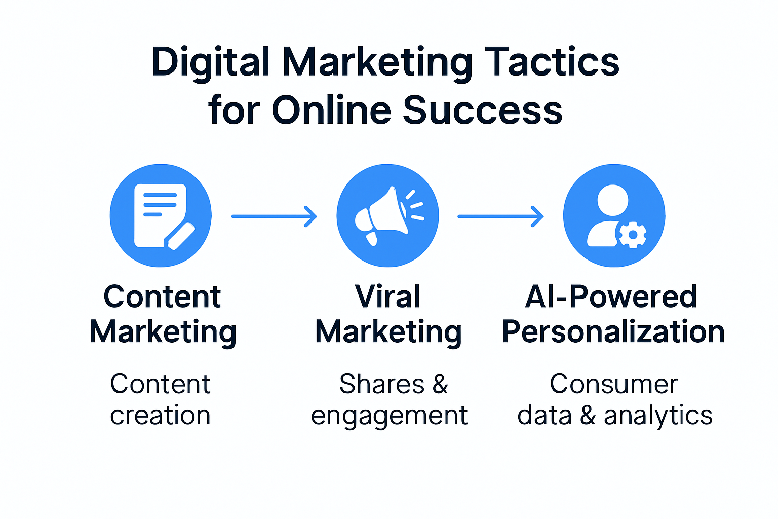 Infographic outlining digital marketing tactics for online entrepreneurs