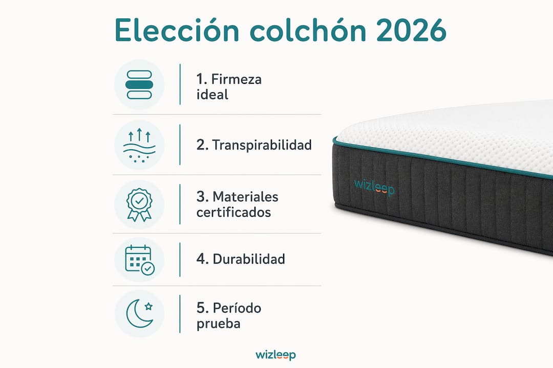 Guía visual con consejos para escoger un colchón adecuado