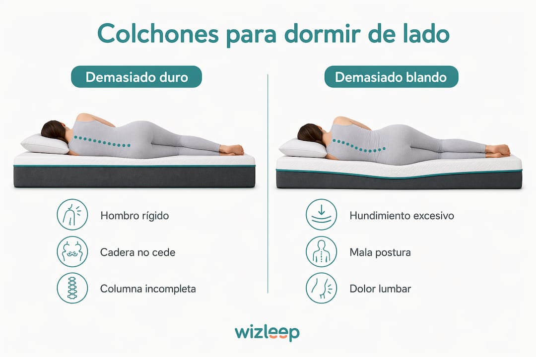Comparación de la respuesta de diferentes superficies al dormir de lado
