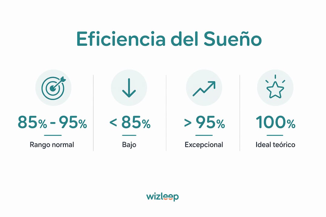 Infografía sobre la interpretación de la eficiencia del sueño