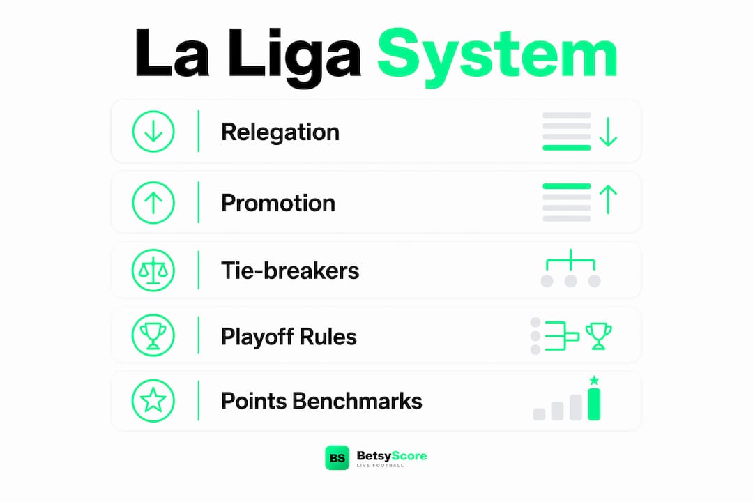 Infographic outlining La Liga promotion and relegation process