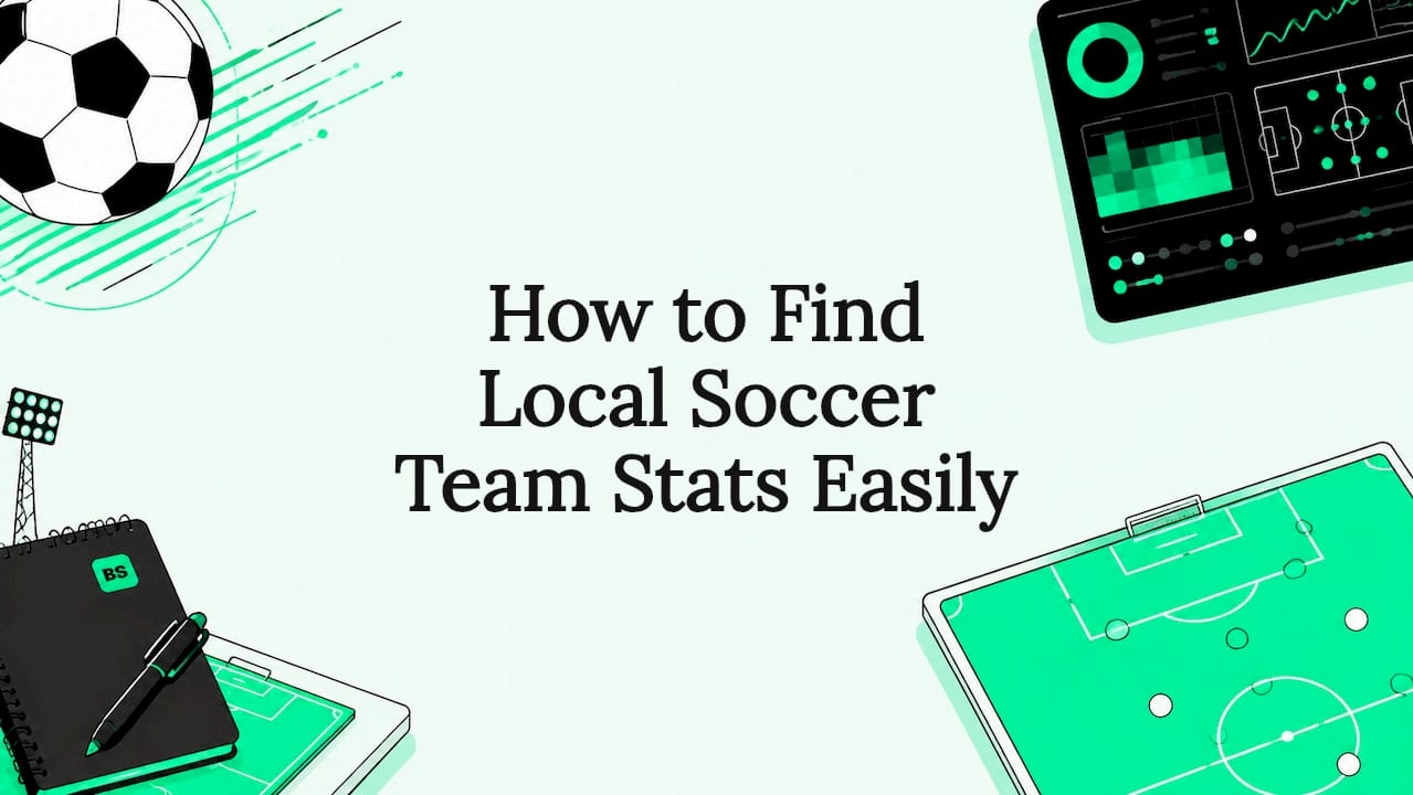 Decorative soccer-themed title card illustration
