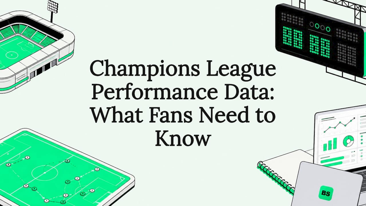Decorative Champions League performance data title card