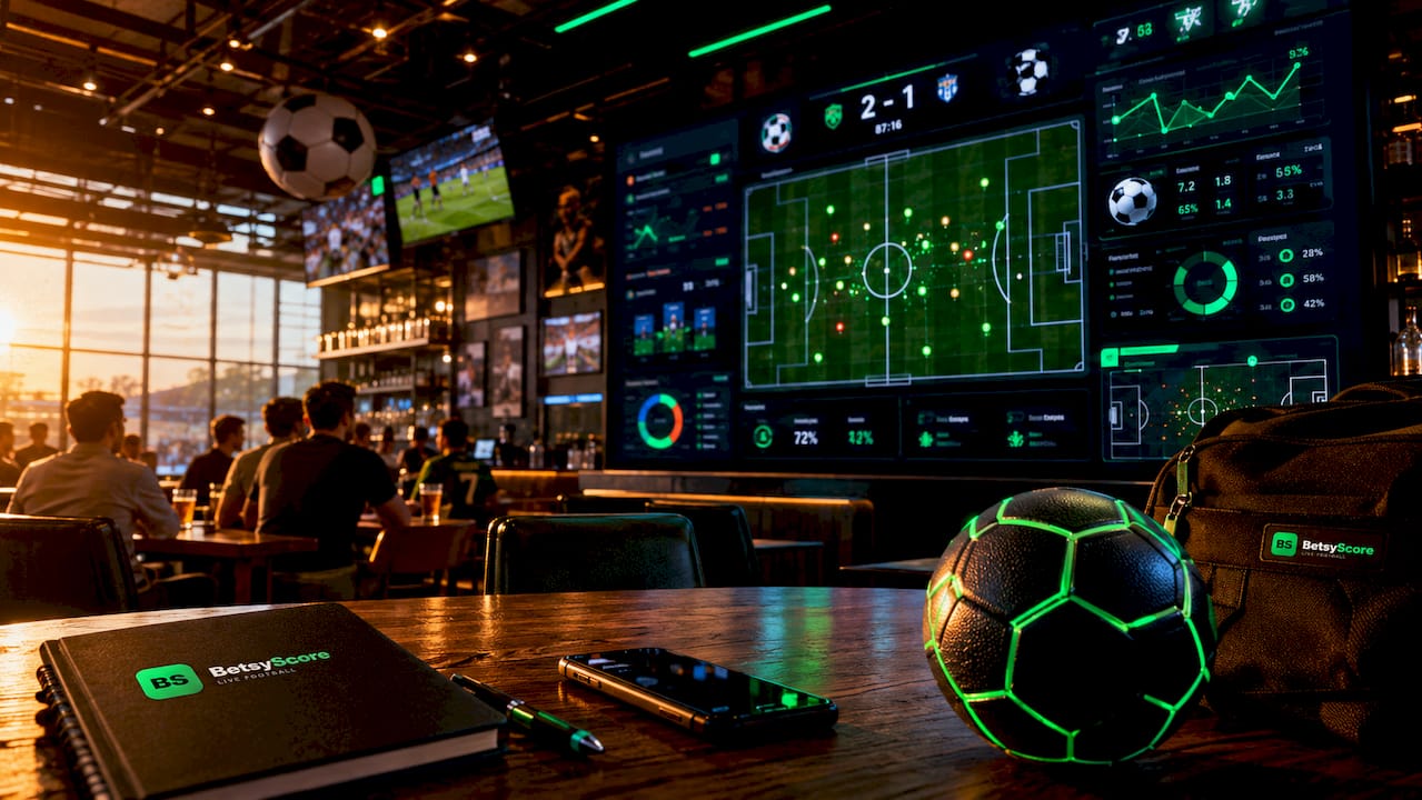 Modern football statistics dashboard on screen