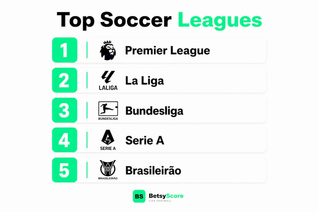 Infographic ranking top international soccer leagues