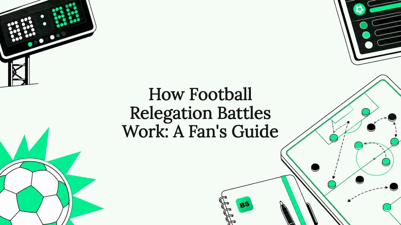 Decorative football-themed title card illustration