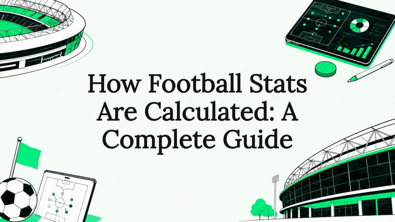 Decorative football stats title card illustration