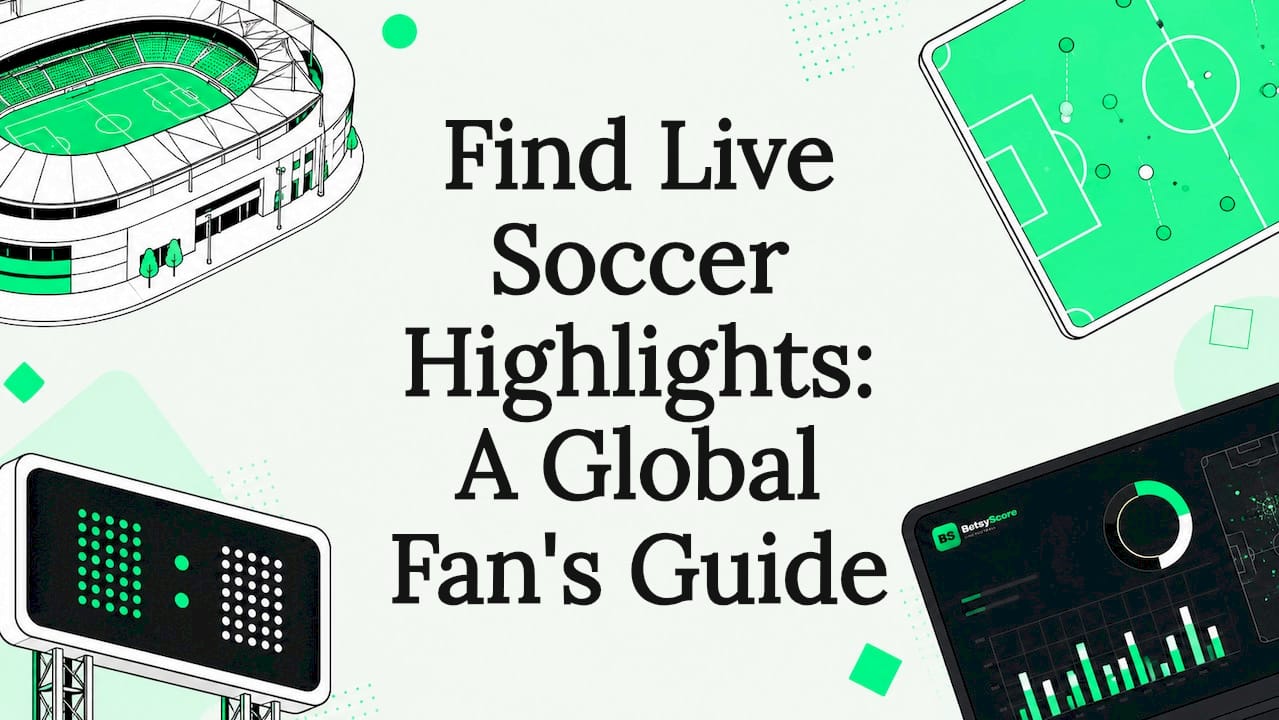 Decorative soccer-themed title card illustration