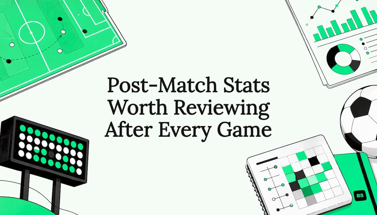 Decorative football stats title card illustration