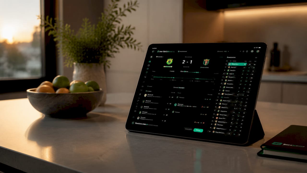 Live football score app on screen