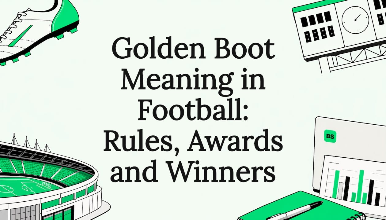 Decorative football trophy title-card illustration