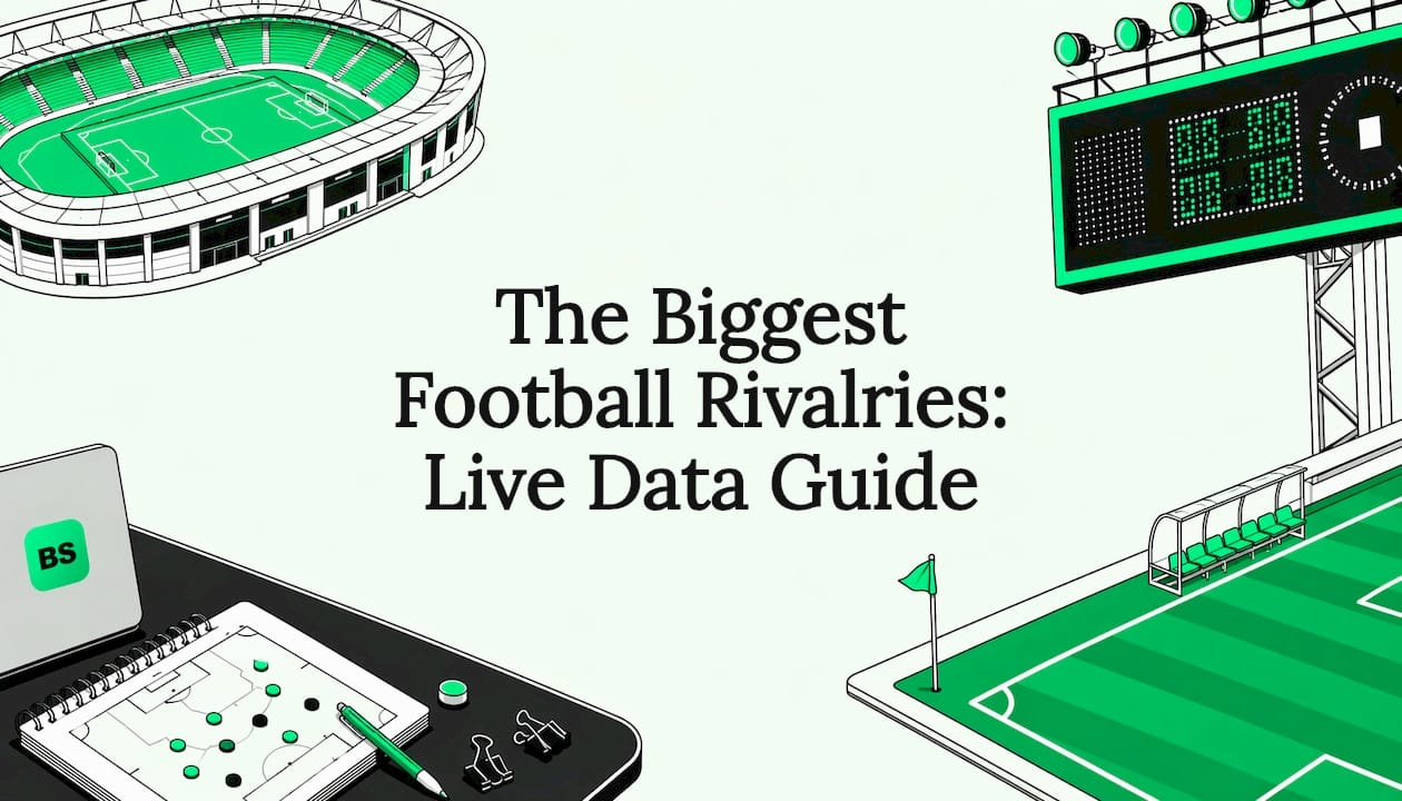 Football rivalry themed title card illustration