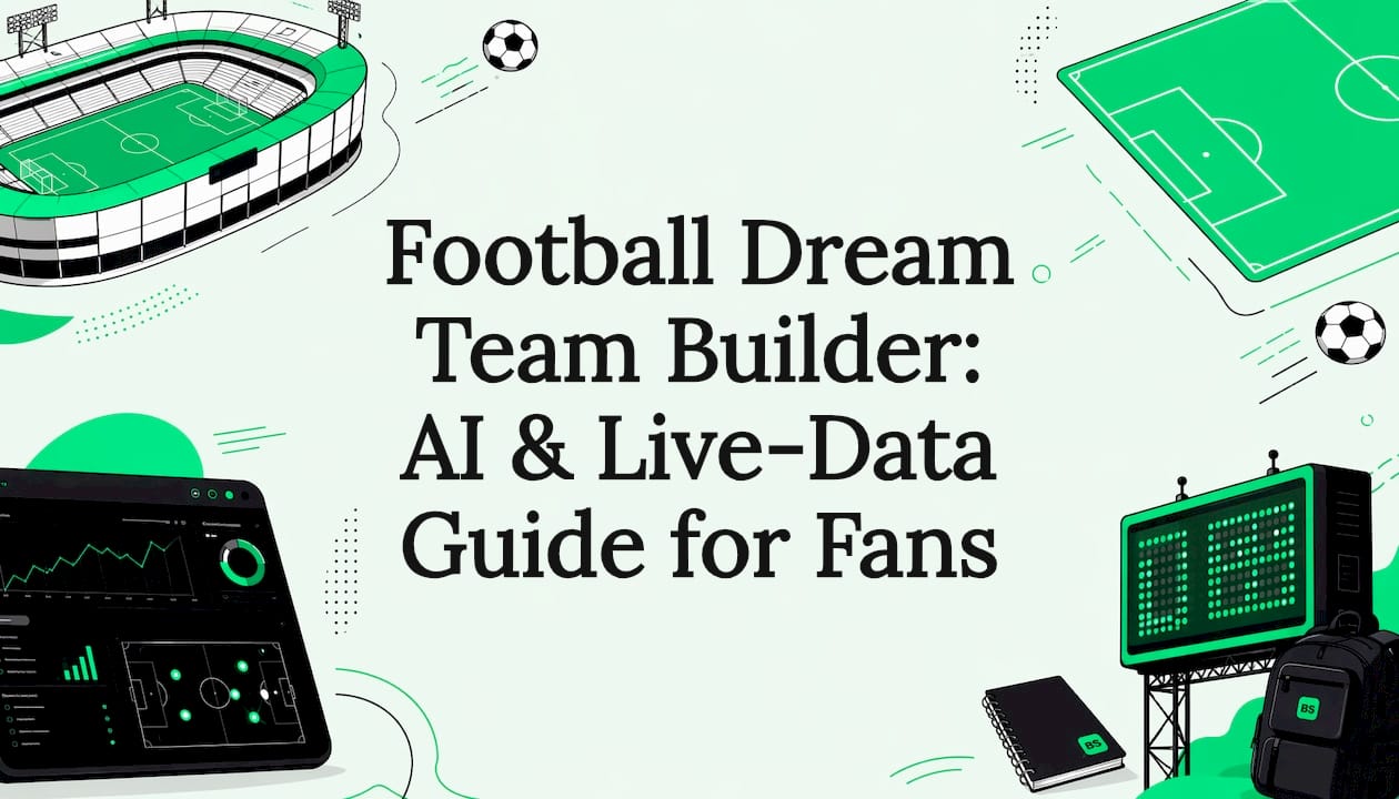 Decorative football-themed title card illustration