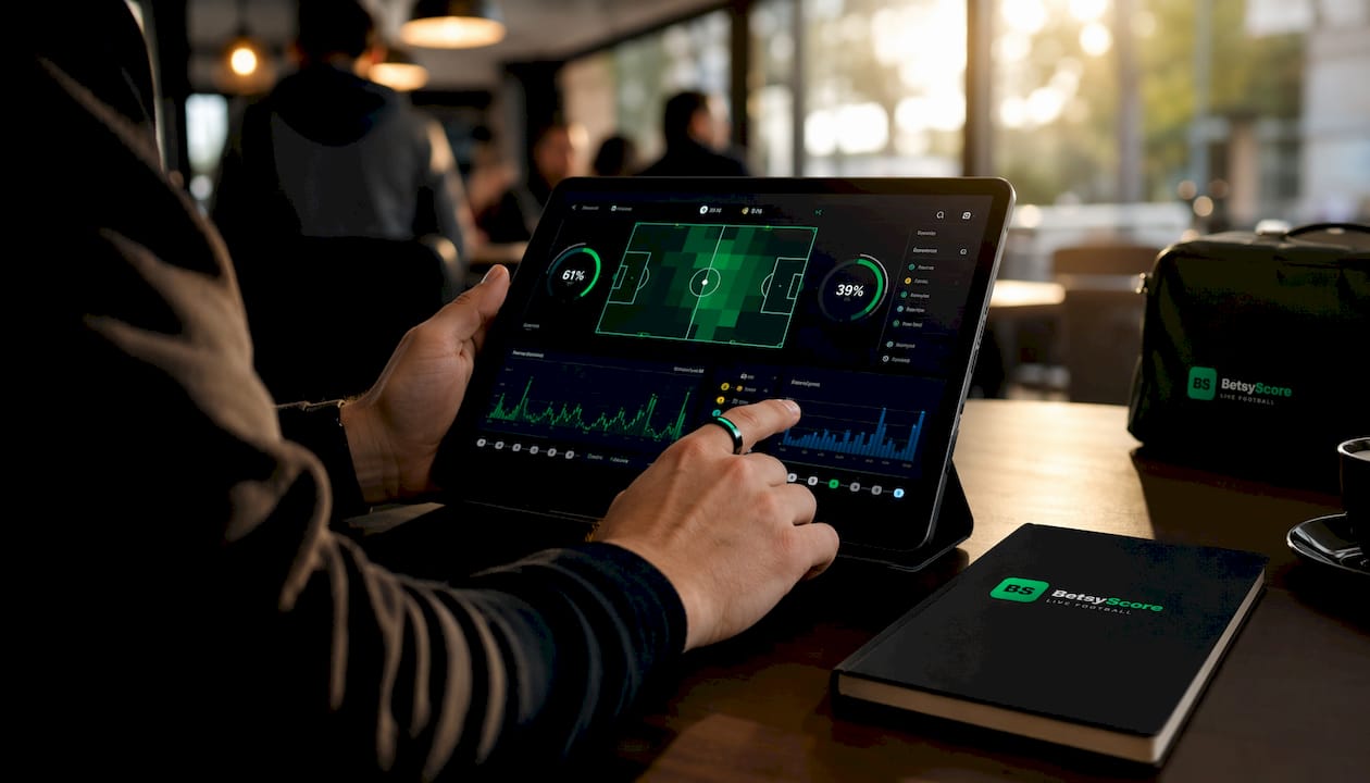 Close-up of live football possession interface