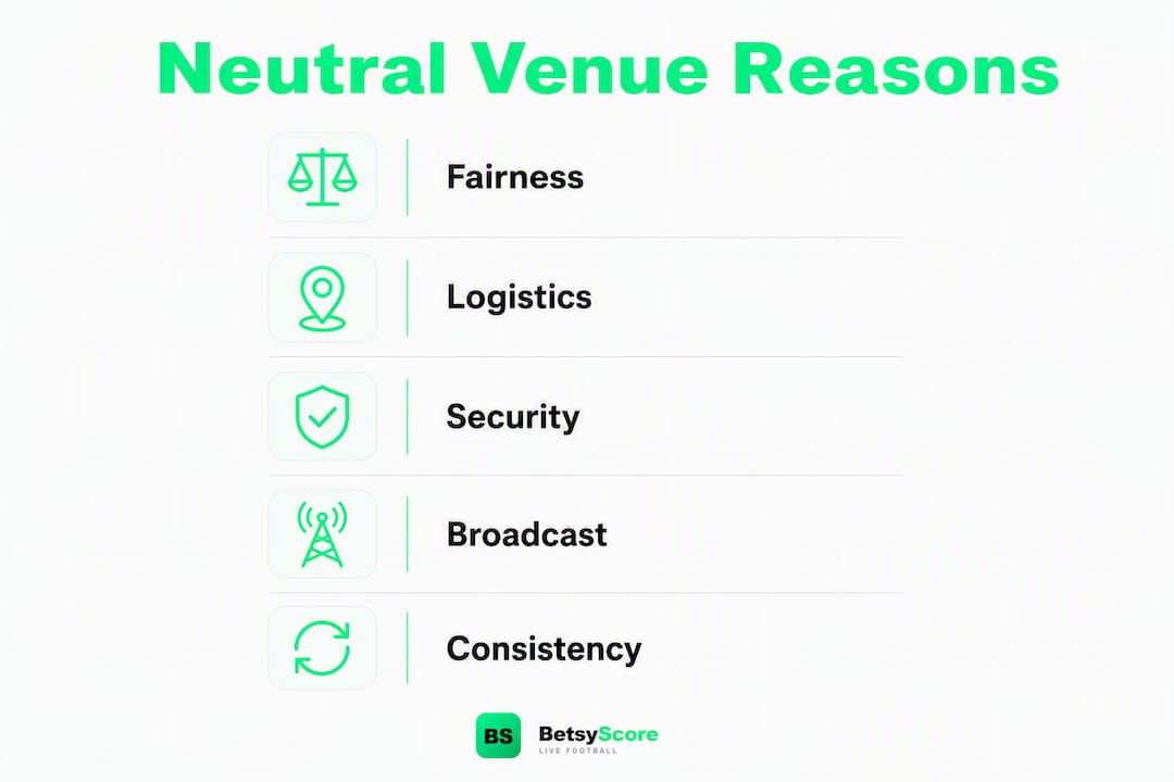Infographic showing key reasons for neutral venues