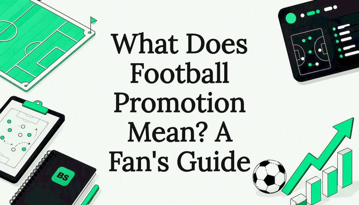 Decorative football promotion title card illustration