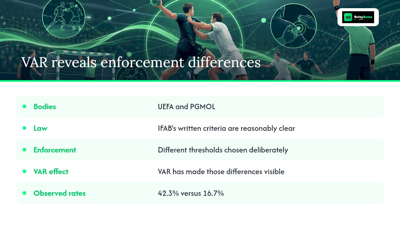 Why the handball debate reveals a deeper problem with VAR — overview diagram