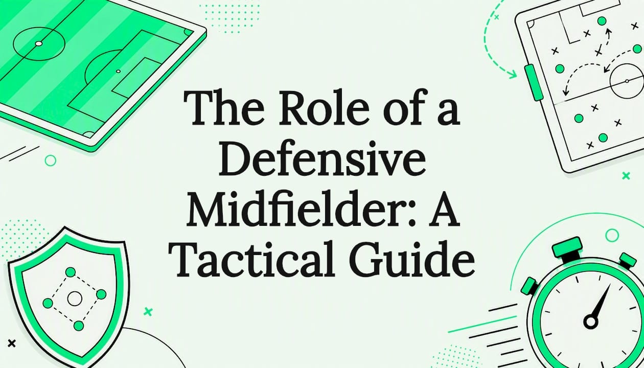 Decorative title card illustration for defensive midfielder tactical guide