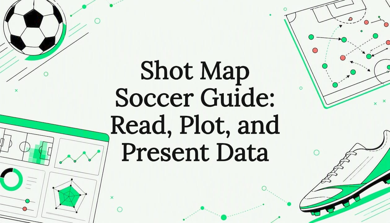 Decorative title card with soccer and data icons