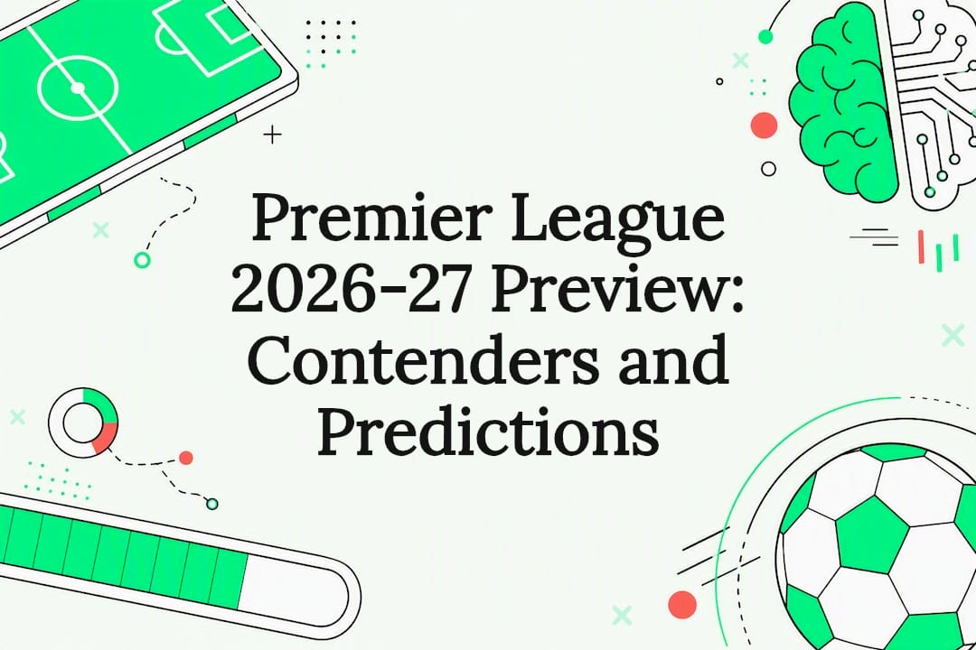Decorative title card with football data theme