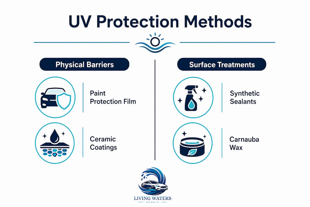 Infographic comparing car UV protection methods