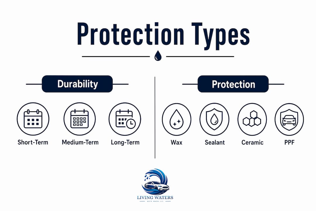 Infographic comparing car protection type durability