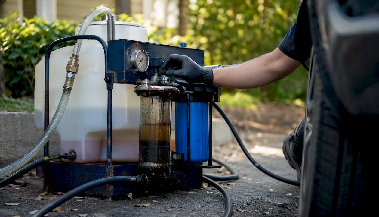 Oil water separator and filter system setup