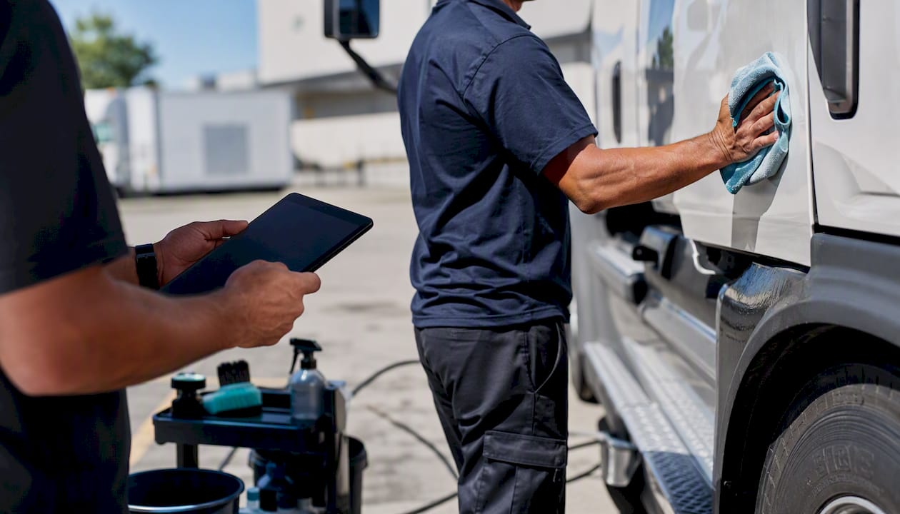 Fleet detailing coordination and vehicle cleaning