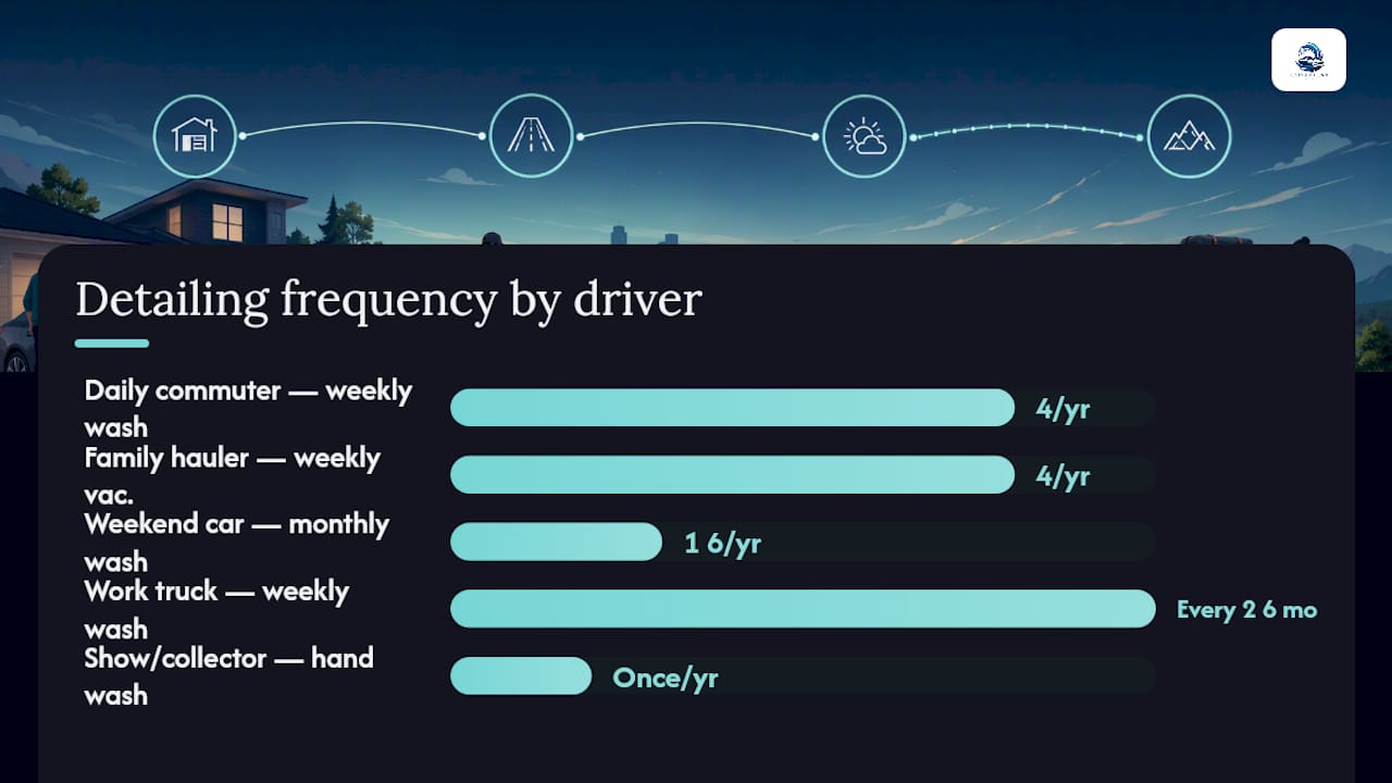 Comparison of detailing schedules by driver type