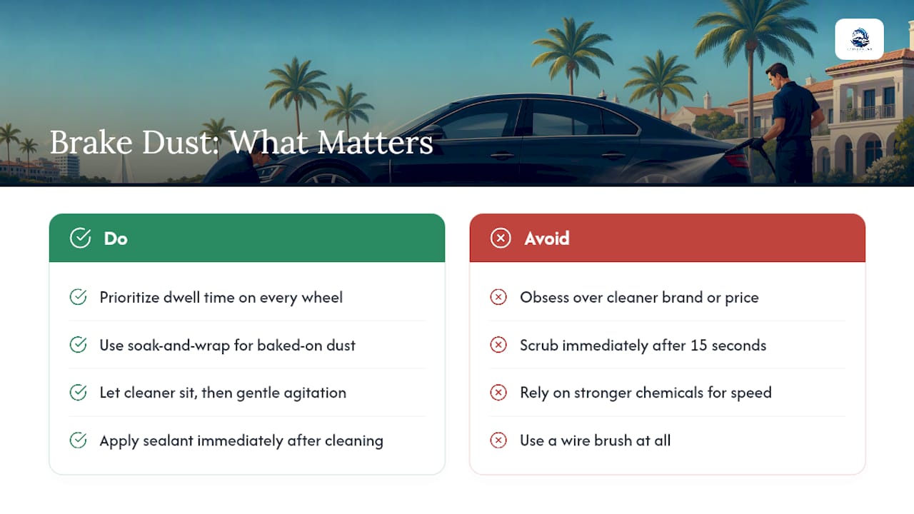 What Actually Matters in Brake Dust Removal (And What Gets Overstated) — overview diagram
