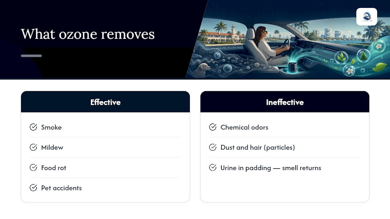 Ozone odor removal strengths and limits