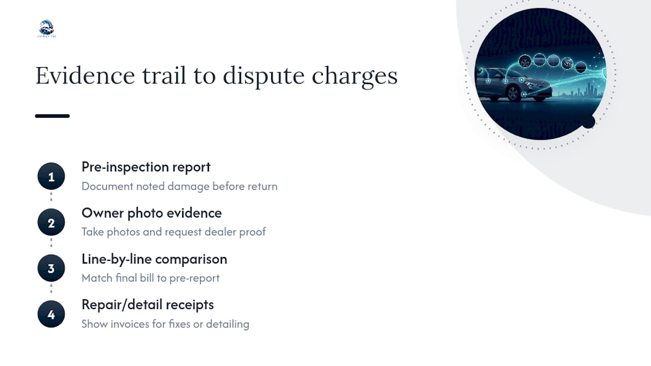 Four-step lease return evidence trail