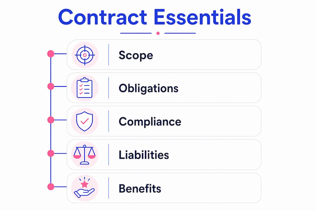Infographic showing electrical maintenance contract key components
