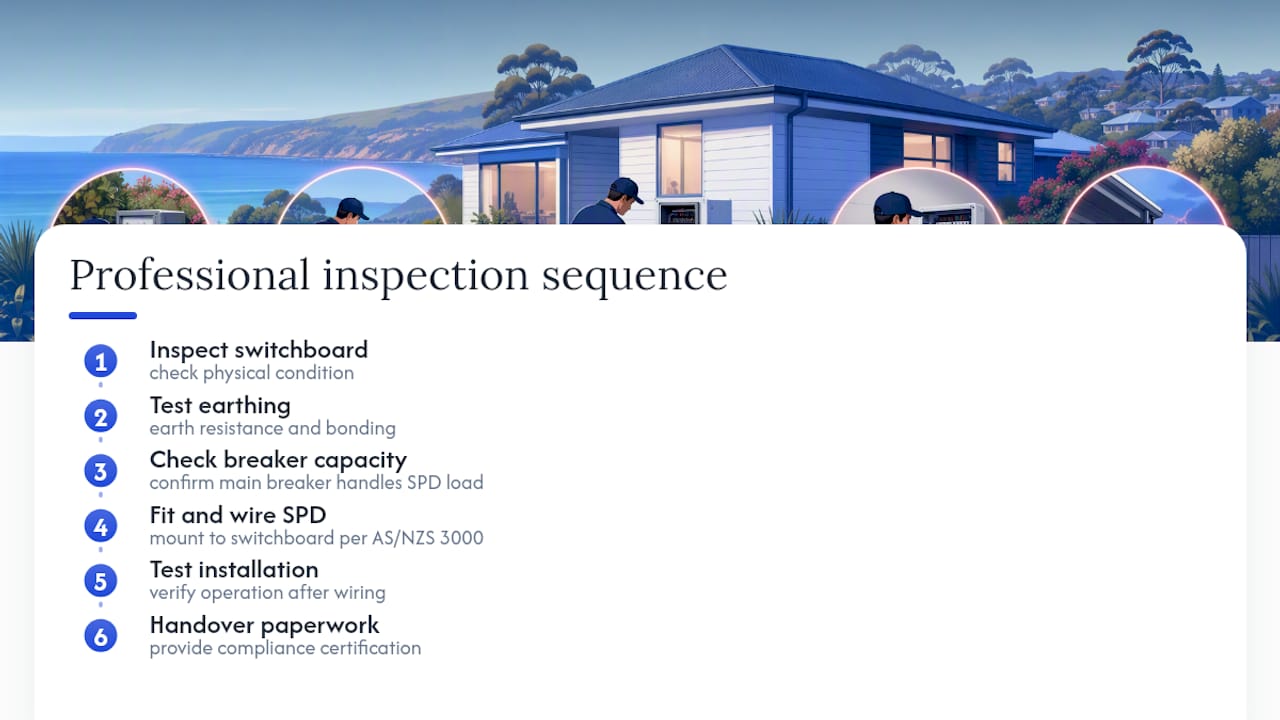 Steps in a professional surge protection inspection