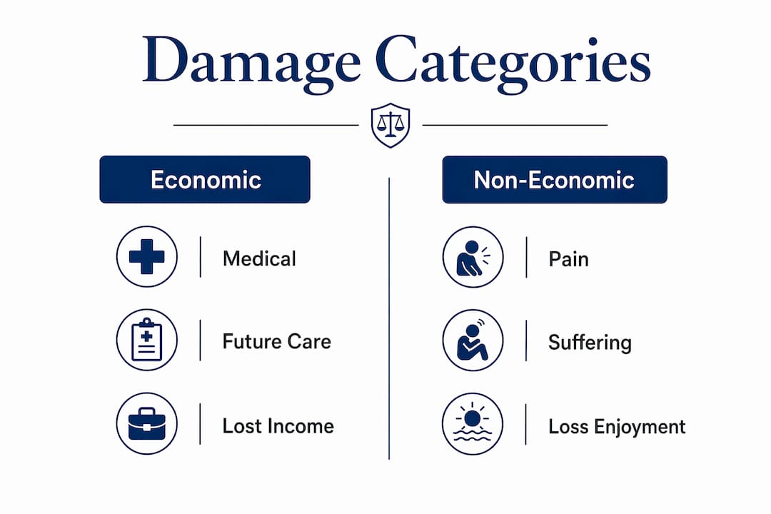 Infographic comparing economic and non-economic damages