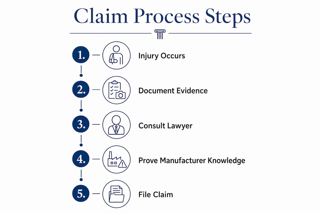 Infographic outlining failure to warn claim process