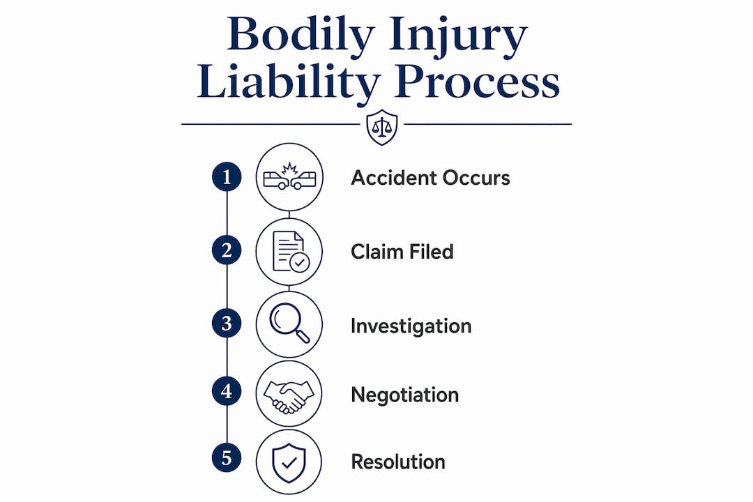 Infographic showing bodily injury liability claims process