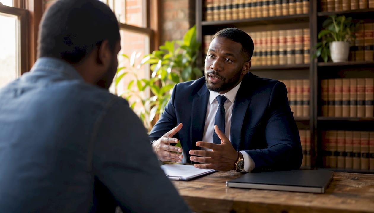Attorney explaining personal injury claim legally