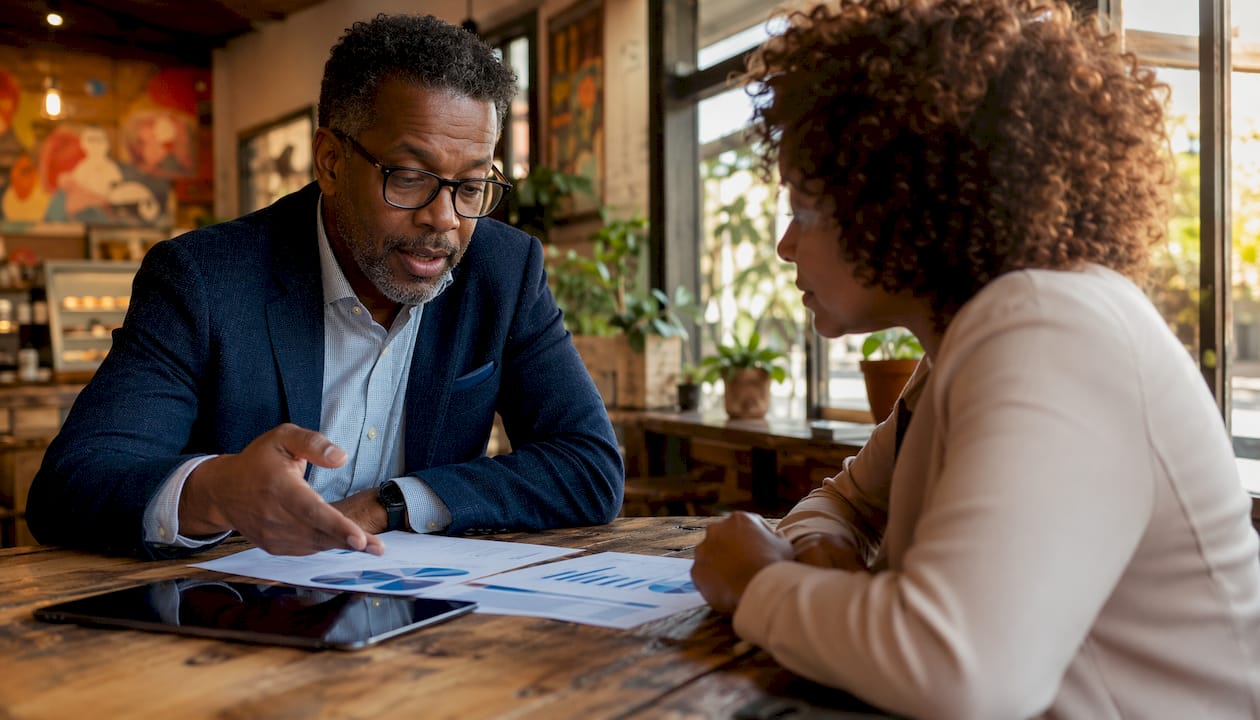 Economist discussing life-care plan with client