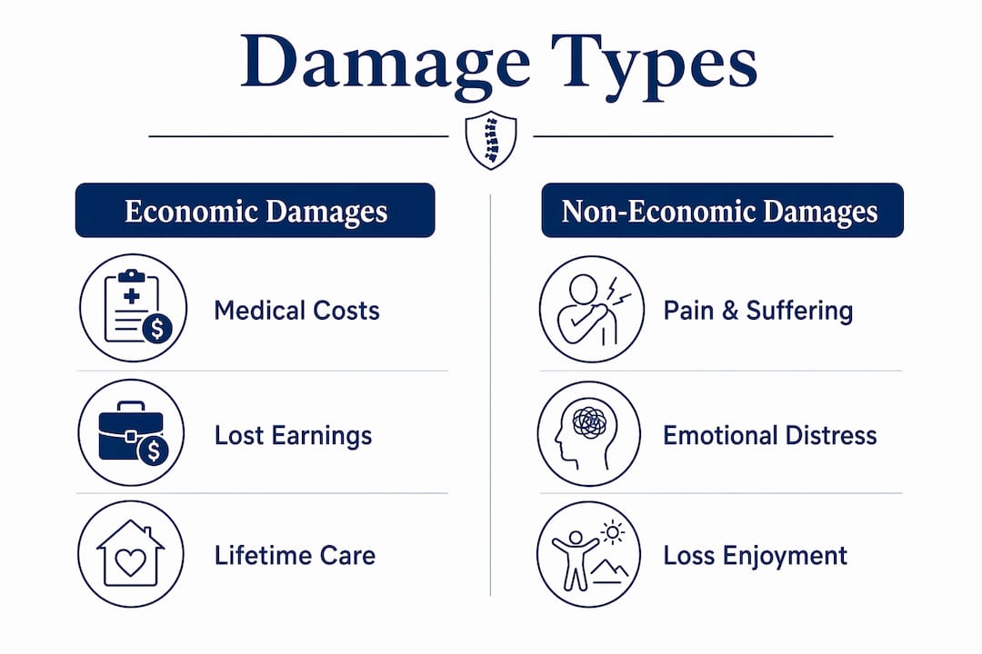 Infographic comparing economic and non-economic damages