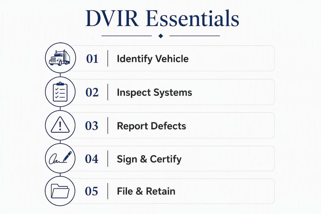 Infographic outlining the DVIR key steps