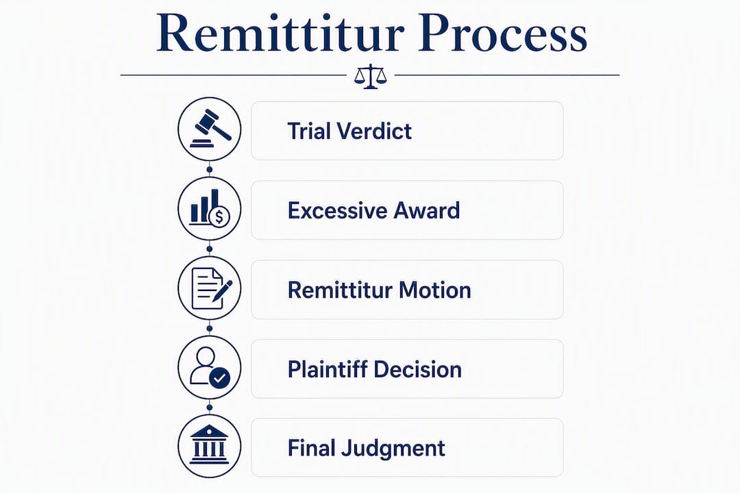 Infographic illustrating remittitur process steps