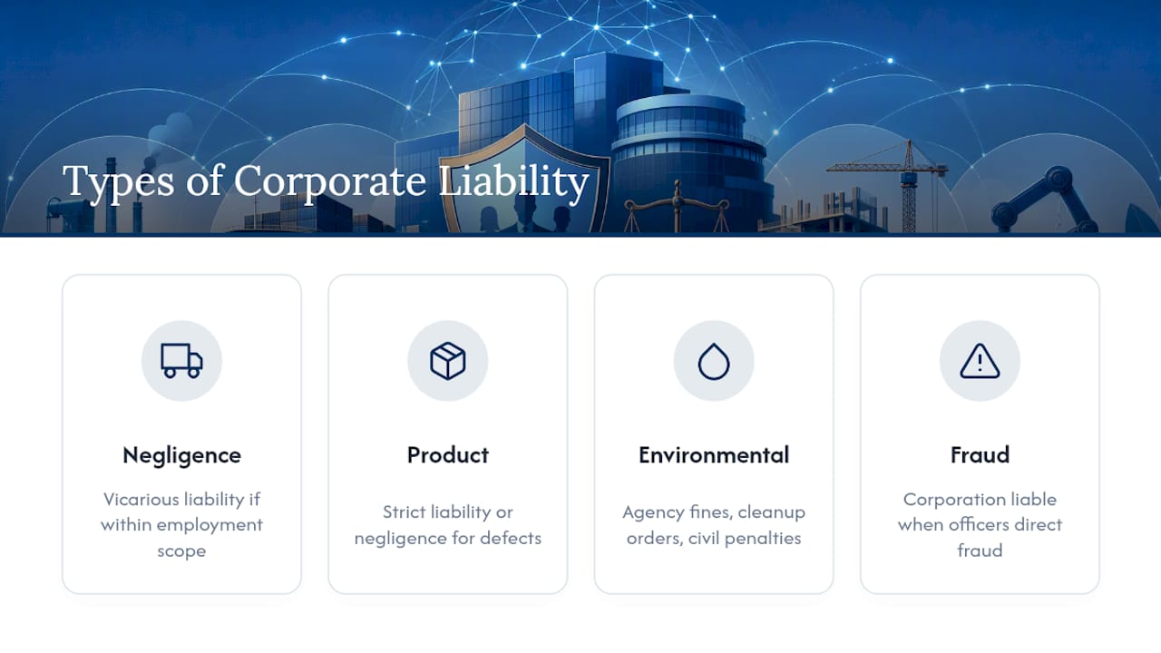Diagram of corporate liability types