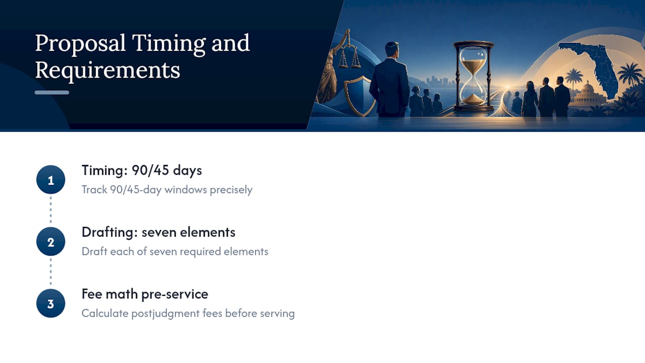 Proposal settlement timing and drafting checkpoints