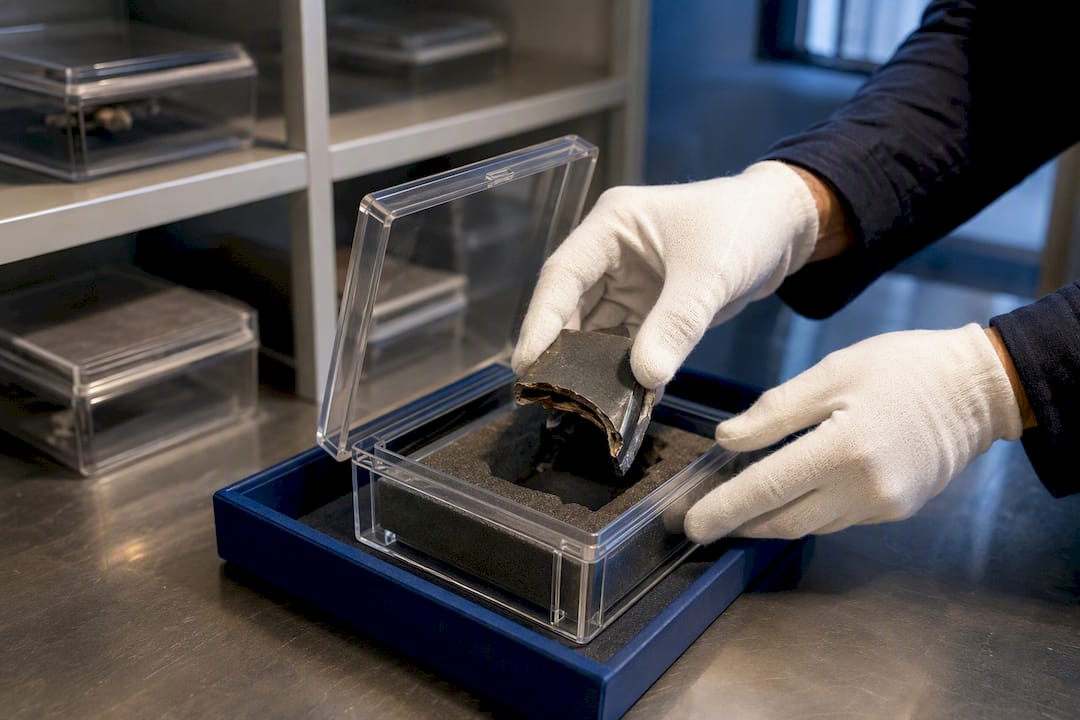 Damaged component secured in evidence case