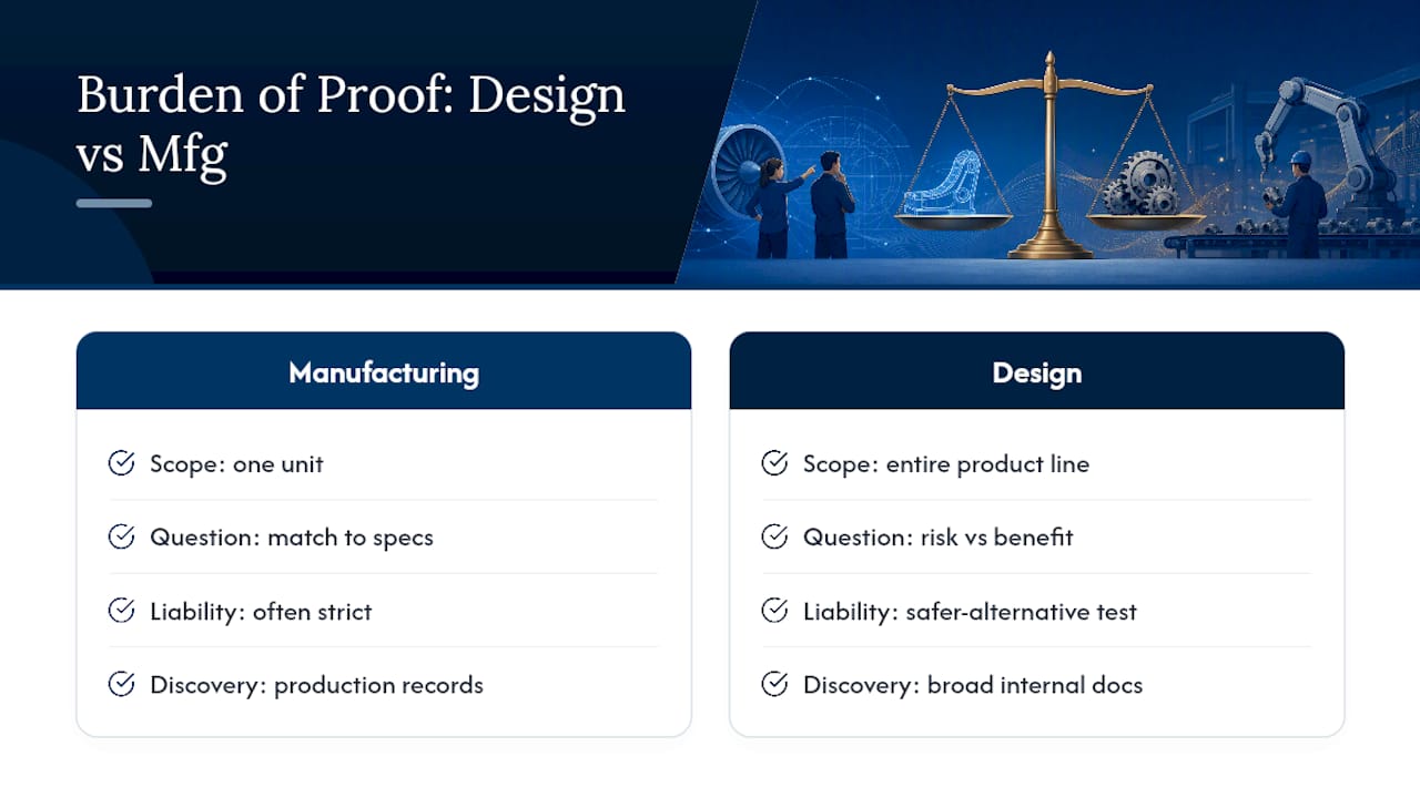 Design and manufacturing defect comparison